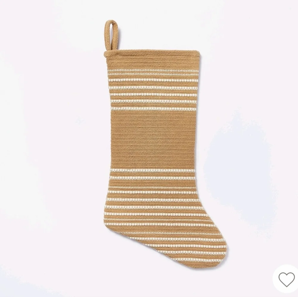 LAST 1!🎄 Striped Stocking Tan - Threshold designed with Studio McGee 1 stocking - Picture 2 of 12